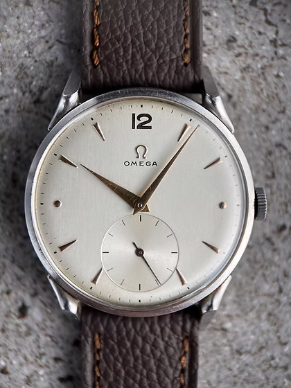 Omega Calatrava Vintage Watch Spider Lugs Oversize Jumbo Steel Case ref 2603